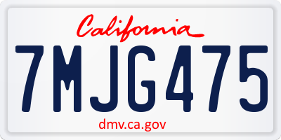 CA license plate 7MJG475
