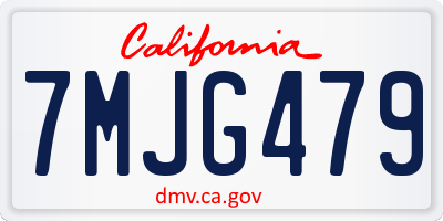 CA license plate 7MJG479