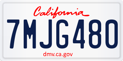 CA license plate 7MJG480