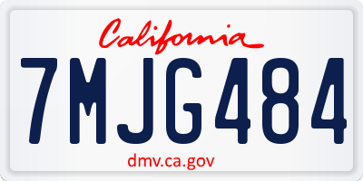 CA license plate 7MJG484