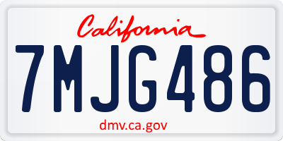 CA license plate 7MJG486