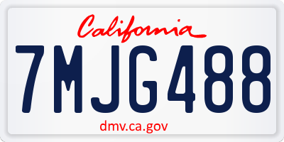CA license plate 7MJG488