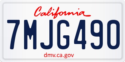 CA license plate 7MJG490