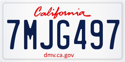 CA license plate 7MJG497