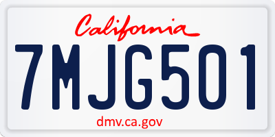 CA license plate 7MJG501