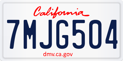 CA license plate 7MJG504