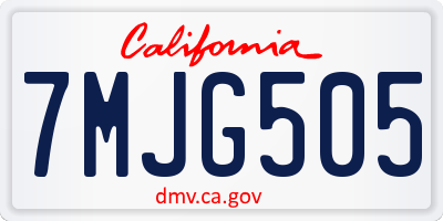 CA license plate 7MJG505