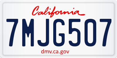 CA license plate 7MJG507