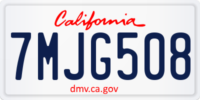 CA license plate 7MJG508