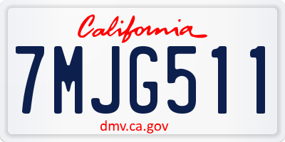 CA license plate 7MJG511