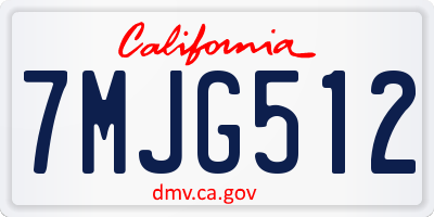 CA license plate 7MJG512