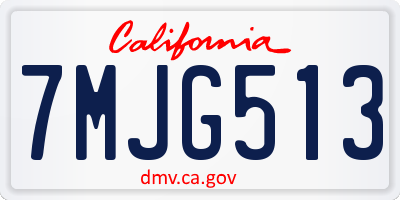 CA license plate 7MJG513