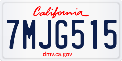 CA license plate 7MJG515
