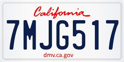 CA license plate 7MJG517