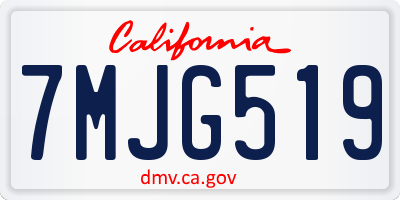 CA license plate 7MJG519