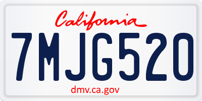 CA license plate 7MJG520