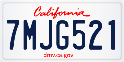 CA license plate 7MJG521