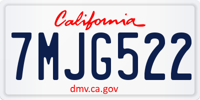 CA license plate 7MJG522
