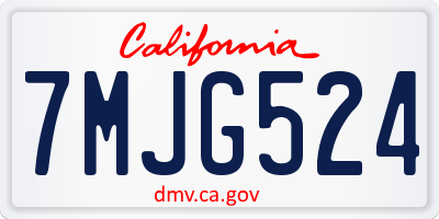 CA license plate 7MJG524