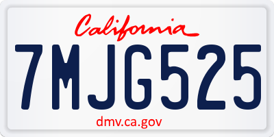 CA license plate 7MJG525