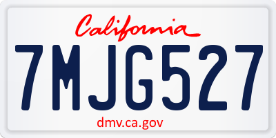 CA license plate 7MJG527