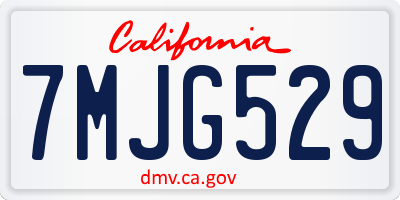 CA license plate 7MJG529