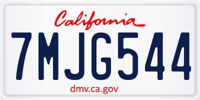 CA license plate 7MJG544