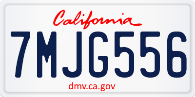 CA license plate 7MJG556