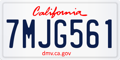 CA license plate 7MJG561