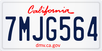 CA license plate 7MJG564
