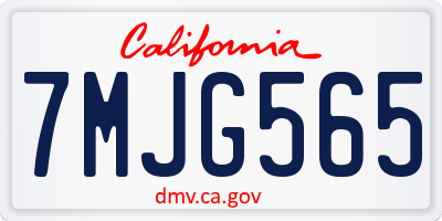 CA license plate 7MJG565