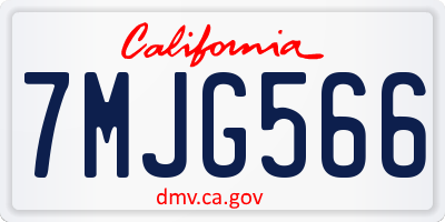 CA license plate 7MJG566