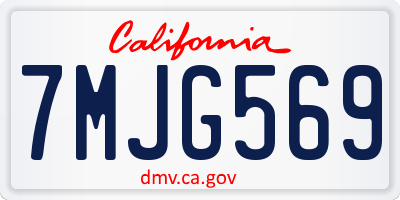 CA license plate 7MJG569