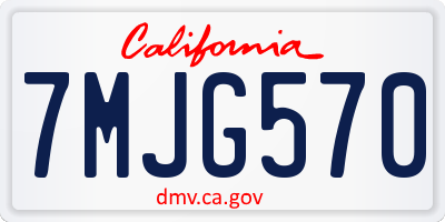 CA license plate 7MJG570