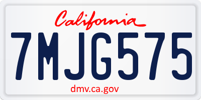 CA license plate 7MJG575