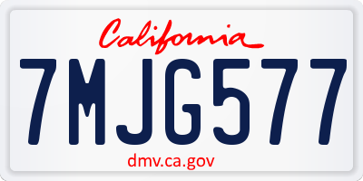 CA license plate 7MJG577