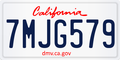 CA license plate 7MJG579