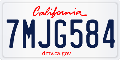 CA license plate 7MJG584