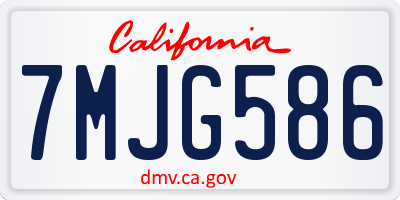 CA license plate 7MJG586