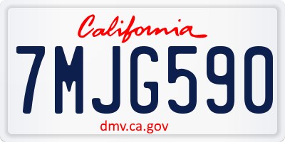 CA license plate 7MJG590