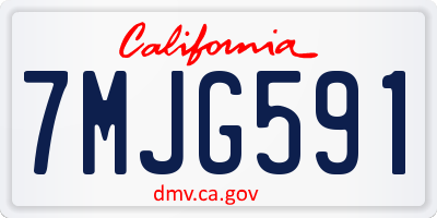 CA license plate 7MJG591