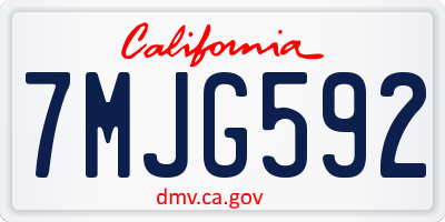 CA license plate 7MJG592