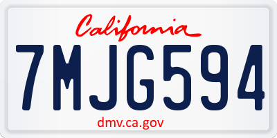 CA license plate 7MJG594