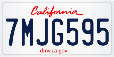 CA license plate 7MJG595