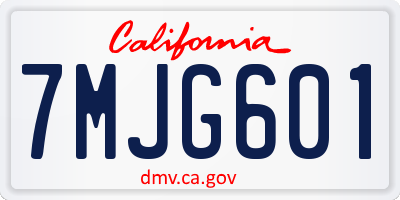CA license plate 7MJG601