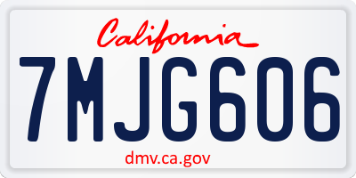 CA license plate 7MJG606