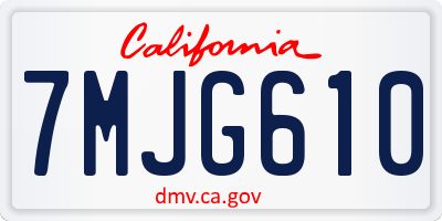CA license plate 7MJG610