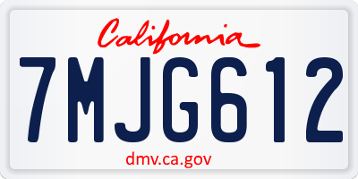 CA license plate 7MJG612