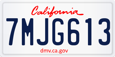 CA license plate 7MJG613