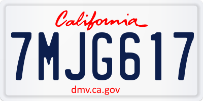 CA license plate 7MJG617